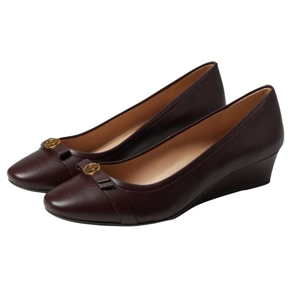 Cole Haan Womens Malta Wedge Heel US 5.5B EU 35.5 Burgundy Leather NIB - Picture 1 of 12